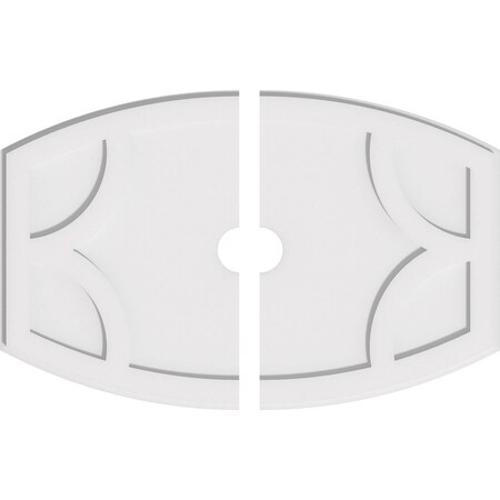 Ekena Millwork Kailey Architectural PVC Ceiling Medallion, 32"W x 21 3/8"H x 3"ID x 17 1/4"C x 1"P, Two-Piece CMP32X21KY2-03000